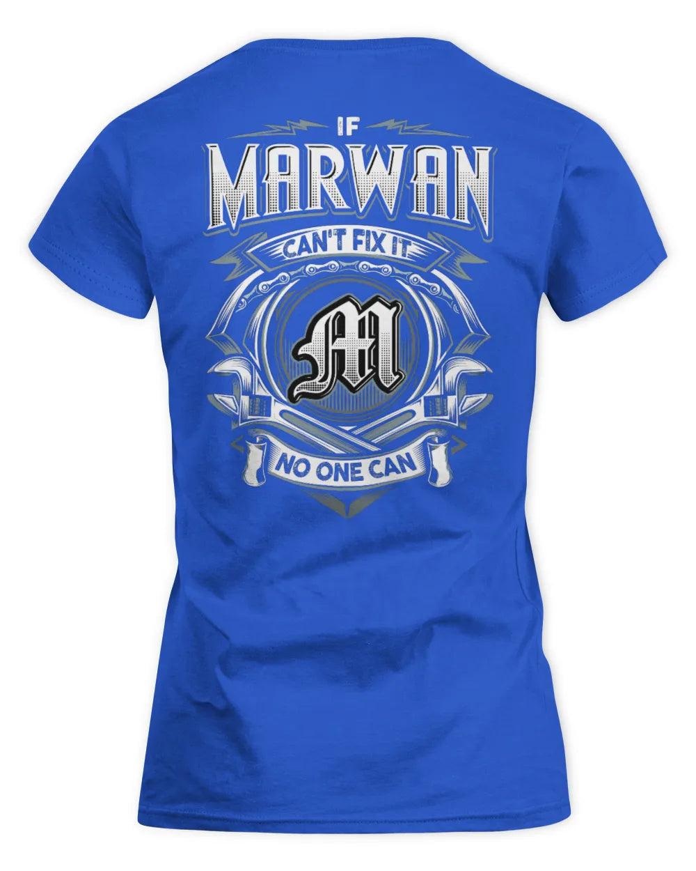 MARWAN AP81-K4-626 - Personalized Ahmed Quote Apparel “If Ahmed Can't Fix It, No One Can” - Women's Standard T-Shirt - Royal
