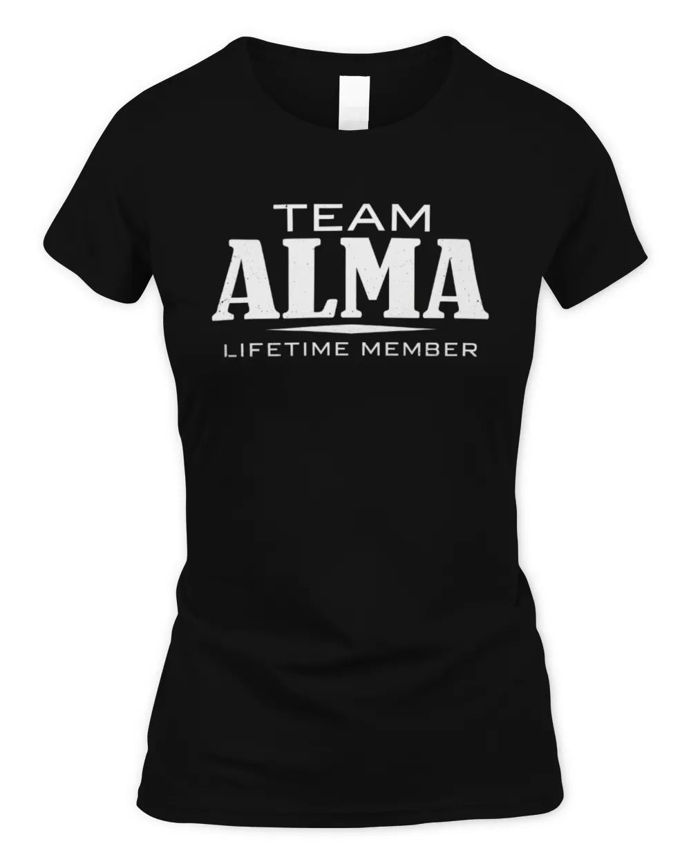 ALMA BL62-K4-128 - Personalized “Team NAME Lifetime Member” - Women's Standard T-Shirt - Black