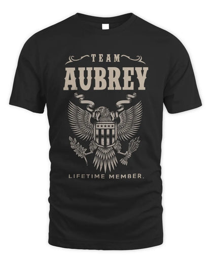 AUBREY TP06-K82 – Personalized Classic Style Apparel “Team NAME Lifetime Member” - Unisex Standard T-Shirt - Black