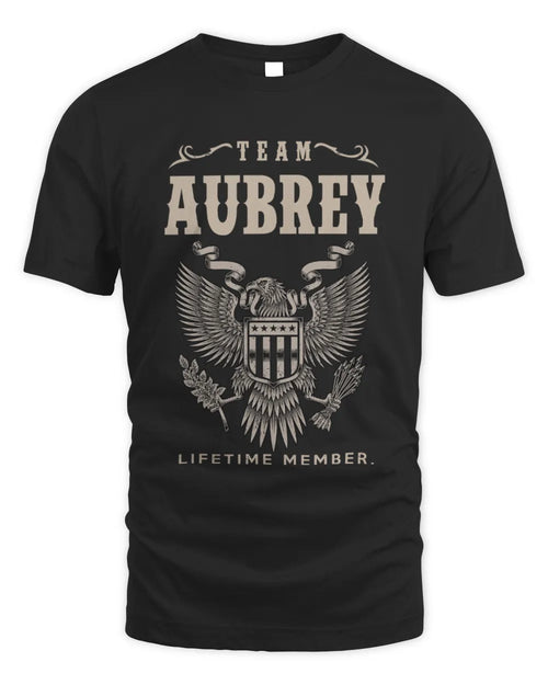 AUBREY TP06-K82 – Personalized Classic Style Apparel “Team NAME Lifetime Member” - Unisex Standard T-Shirt - Black