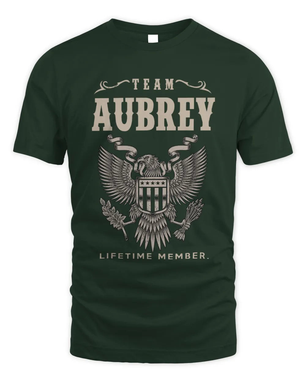 AUBREY TP06-K82 – Personalized Classic Style Apparel “Team NAME Lifetime Member” - Unisex Standard T-Shirt - Forest Green