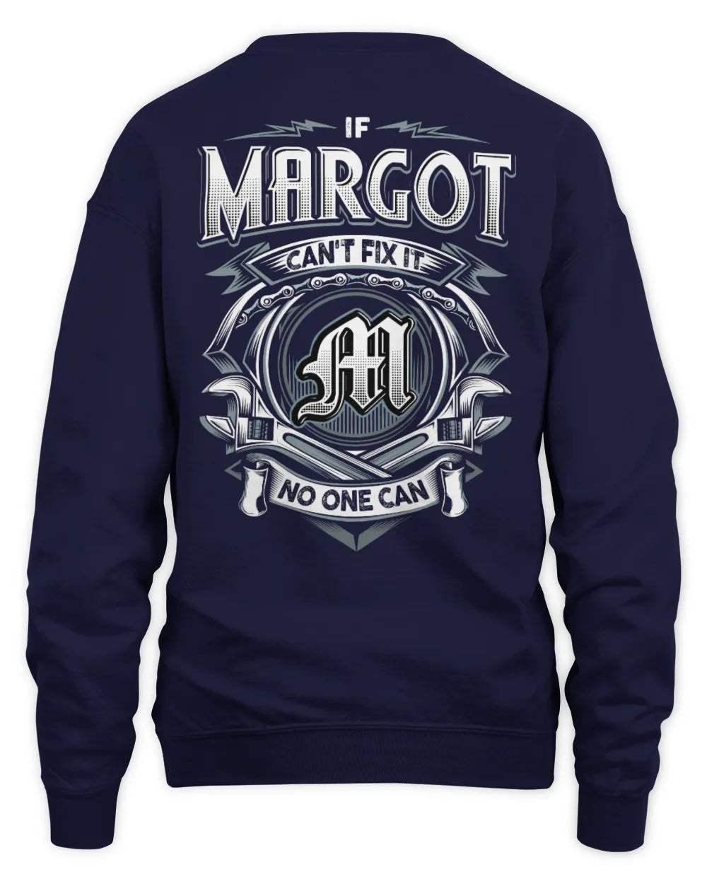 MARGOT AP81-K4-626 - Personalized Ahmed Quote Apparel “If Ahmed Can't Fix It, No One Can” - Unisex Sweatshirt - Navy