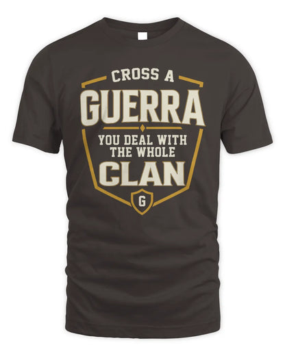 GUERRA NT1-K008 Cross A/An NAME, You Deal With the Whole Clan | Personalized Vintage T-Shirt - Unisex Standard T-Shirt - Dark Chocolate