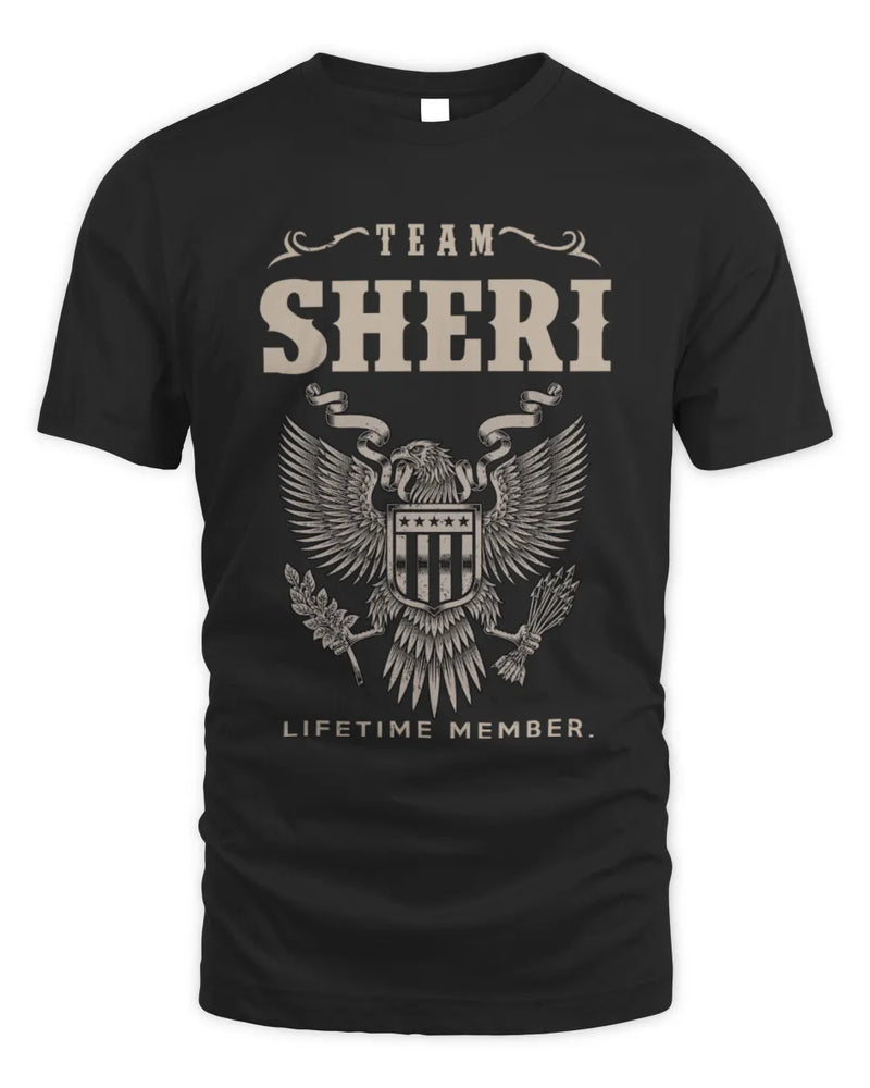 SHERI TP06-K82 – Personalized Classic Style Apparel “Team NAME Lifetime Member” - Unisex Standard T-Shirt - Black