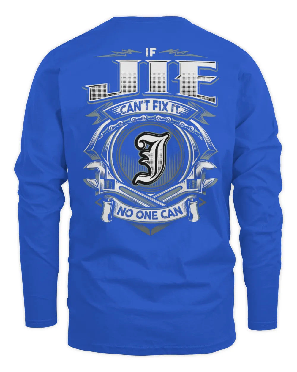 JIE AP81-K4-626 - Personalized Ahmed Quote Apparel “If Ahmed Can't Fix It, No One Can” - Men's Long Sleeved T-Shirt - Royal