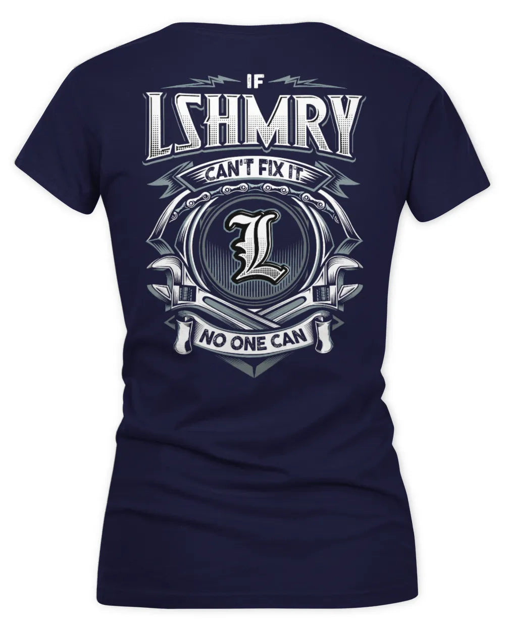 LSHMRY AP81-K4-626 - Personalized Ahmed Quote Apparel “If Ahmed Can't Fix It, No One Can” - Women's V-Neck T-Shirt - Navy