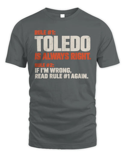 TOLEDO NP1-H006 
Always Right Personalized Name T-Shirt – Funny Custom Name Shirt - Unisex Standard T-Shirt - Charcoal