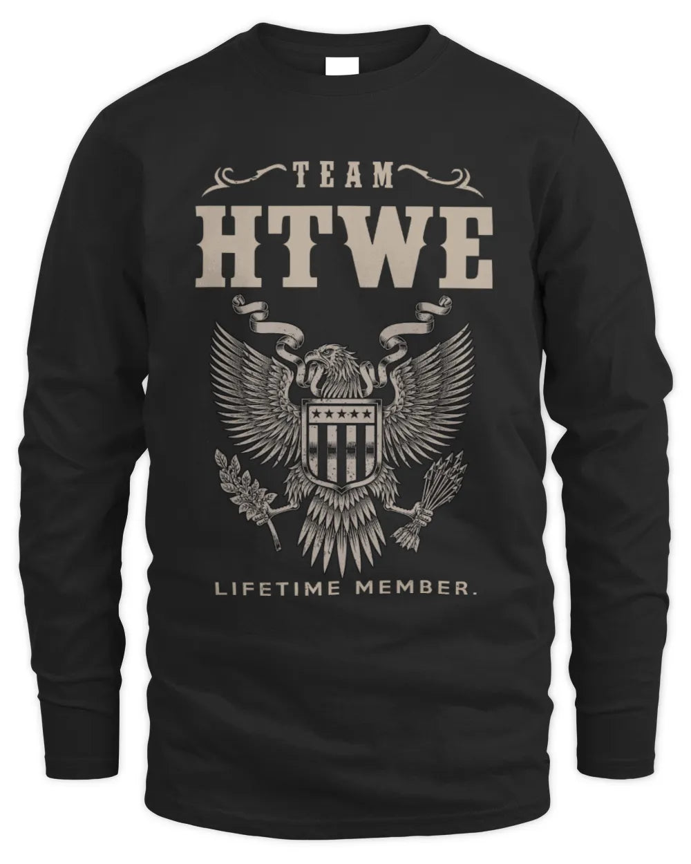HTWE TP06-K82 – Personalized Classic Style Apparel “Team NAME Lifetime Member” - Men's Long Sleeved T-Shirt - Black