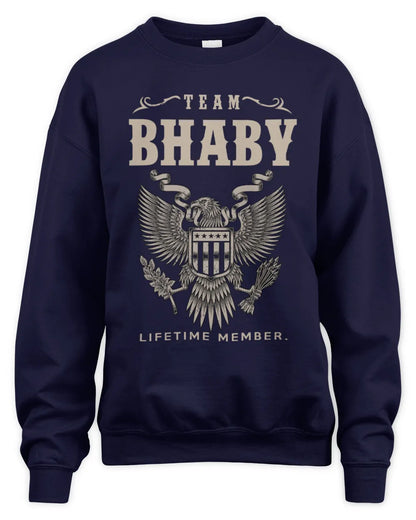 BHABY TP06-K82 – Personalized Classic Style Apparel “Team NAME Lifetime Member” - Unisex Sweatshirt - Navy