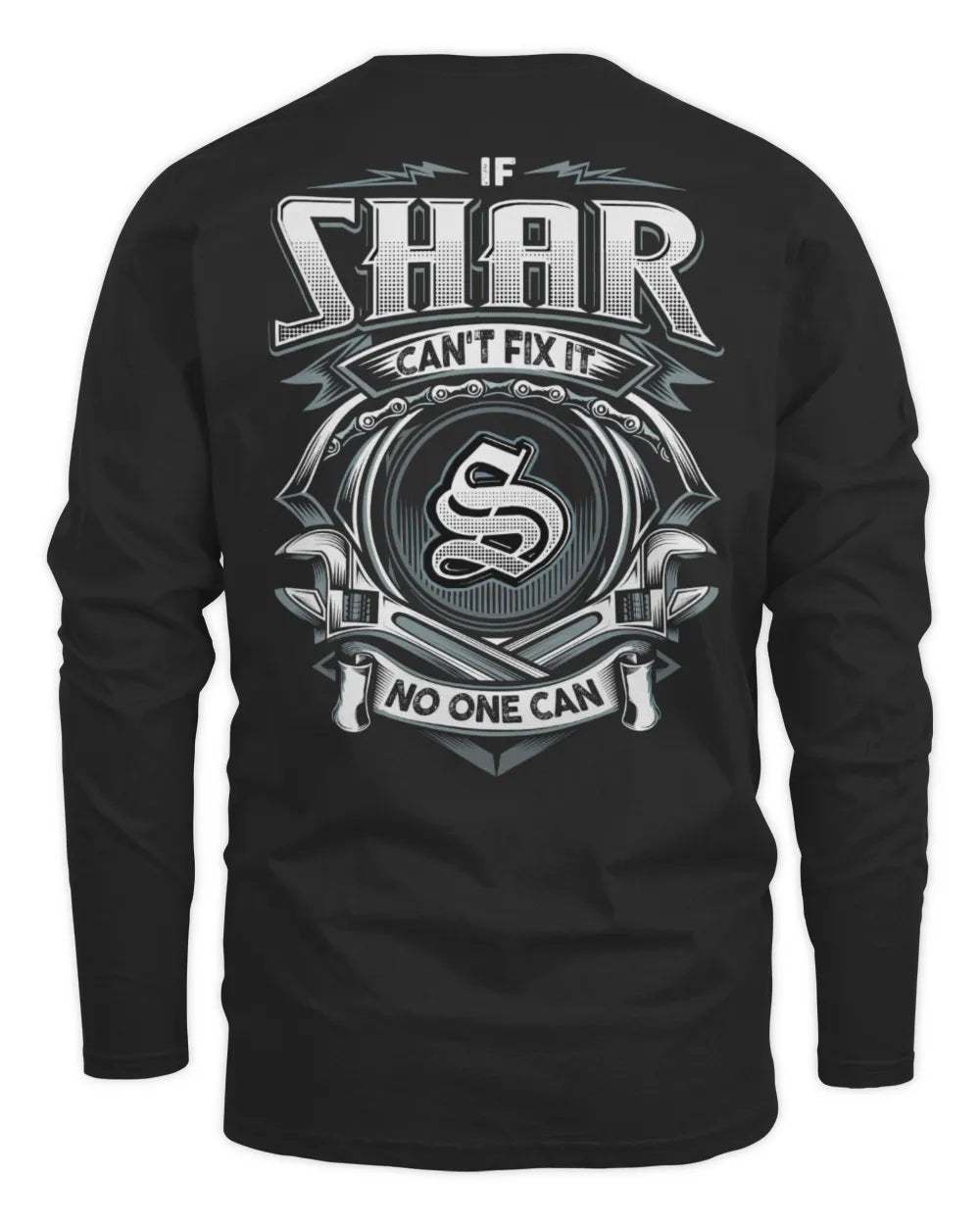 SHAR AP81-K4-626 - Personalized Ahmed Quote Apparel “If Ahmed Can't Fix It, No One Can” - Men's Long Sleeved T-Shirt - Black