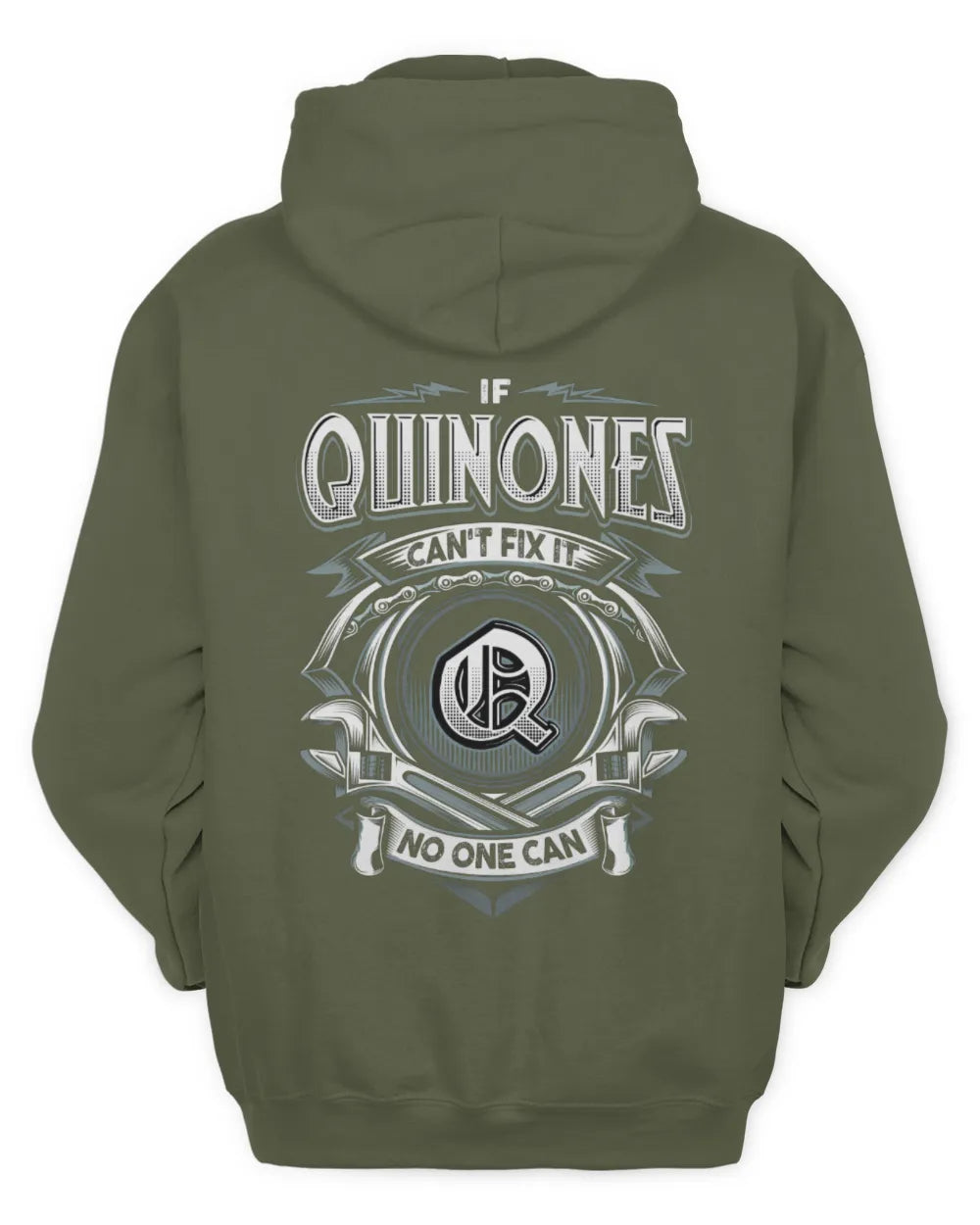 QUINONES AP81-K4-626 - Personalized Ahmed Quote Apparel “If Ahmed Can't Fix It, No One Can” - Unisex Hoodie - Military Green