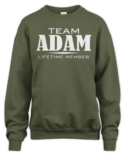 ADAM BL62-K4-128 - Personalized “Team NAME Lifetime Member” - Unisex Sweatshirt - Military Green