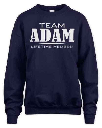 ADAM BL62-K4-128 - Personalized “Team NAME Lifetime Member” - Unisex Sweatshirt - Navy
