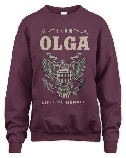 OLGA TP06-K82 – Personalized Classic Style Apparel “Team NAME Lifetime Member” - Unisex Sweatshirt - Maroon