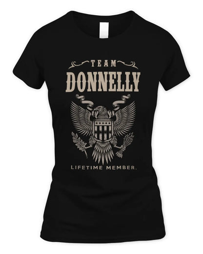 DONNELLY TP06-K82 – Personalized Classic Style Apparel “Team NAME Lifetime Member” - Women's Standard T-Shirt - Black