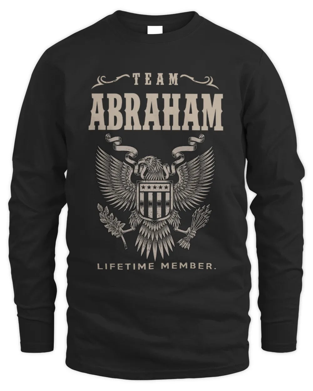 ABRAHAM TP06-K82 – Personalized Classic Style Apparel “Team NAME Lifetime Member” - Men's Long Sleeved T-Shirt - Black