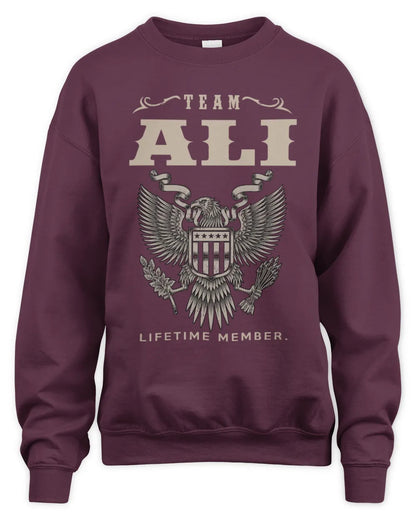 ALI TP06-K82 – Personalized Classic Style Apparel “Team NAME Lifetime Member” - Unisex Sweatshirt - Maroon