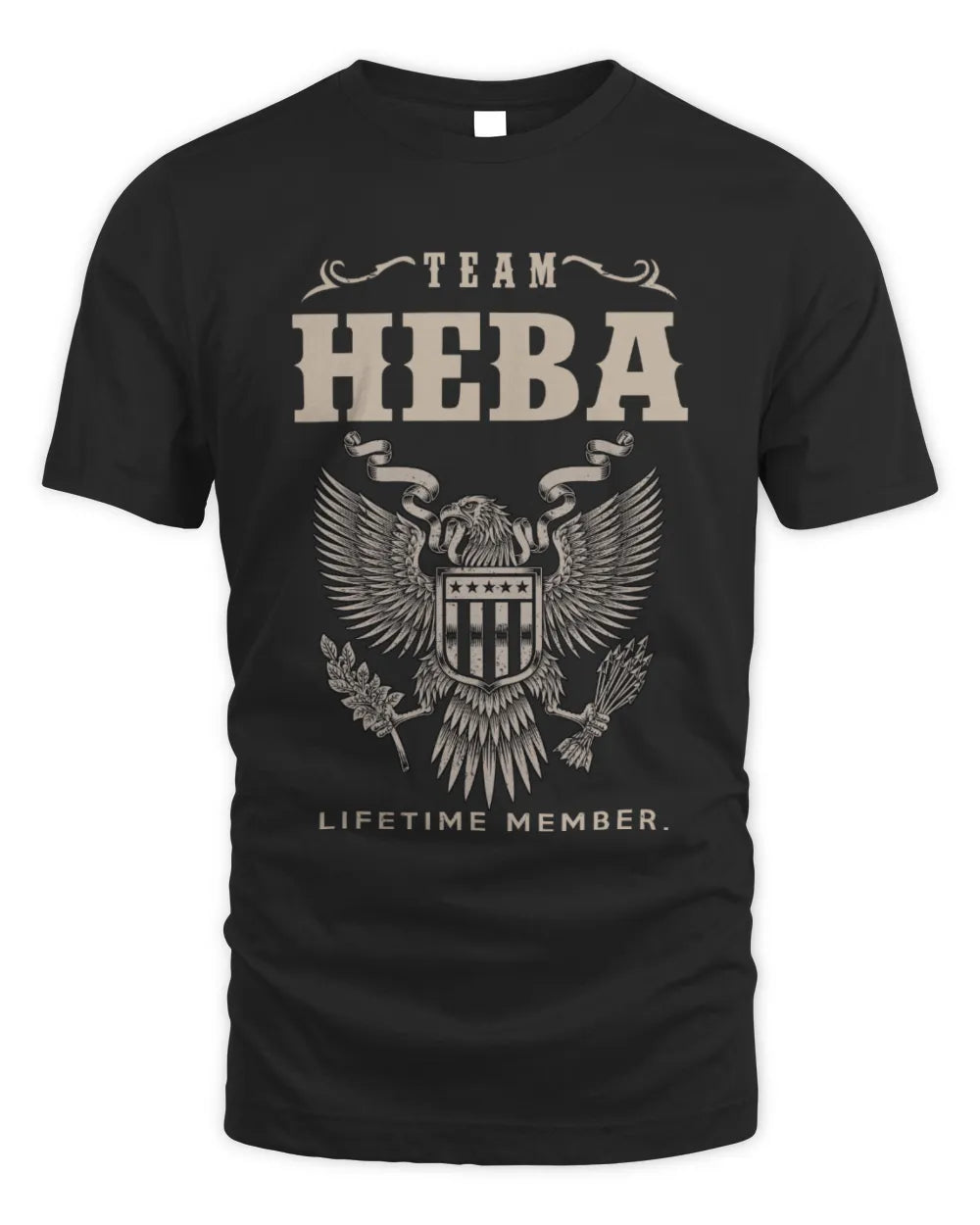 HEBA TP06-K82 – Personalized Classic Style Apparel “Team NAME Lifetime Member” - Unisex Standard T-Shirt - Black