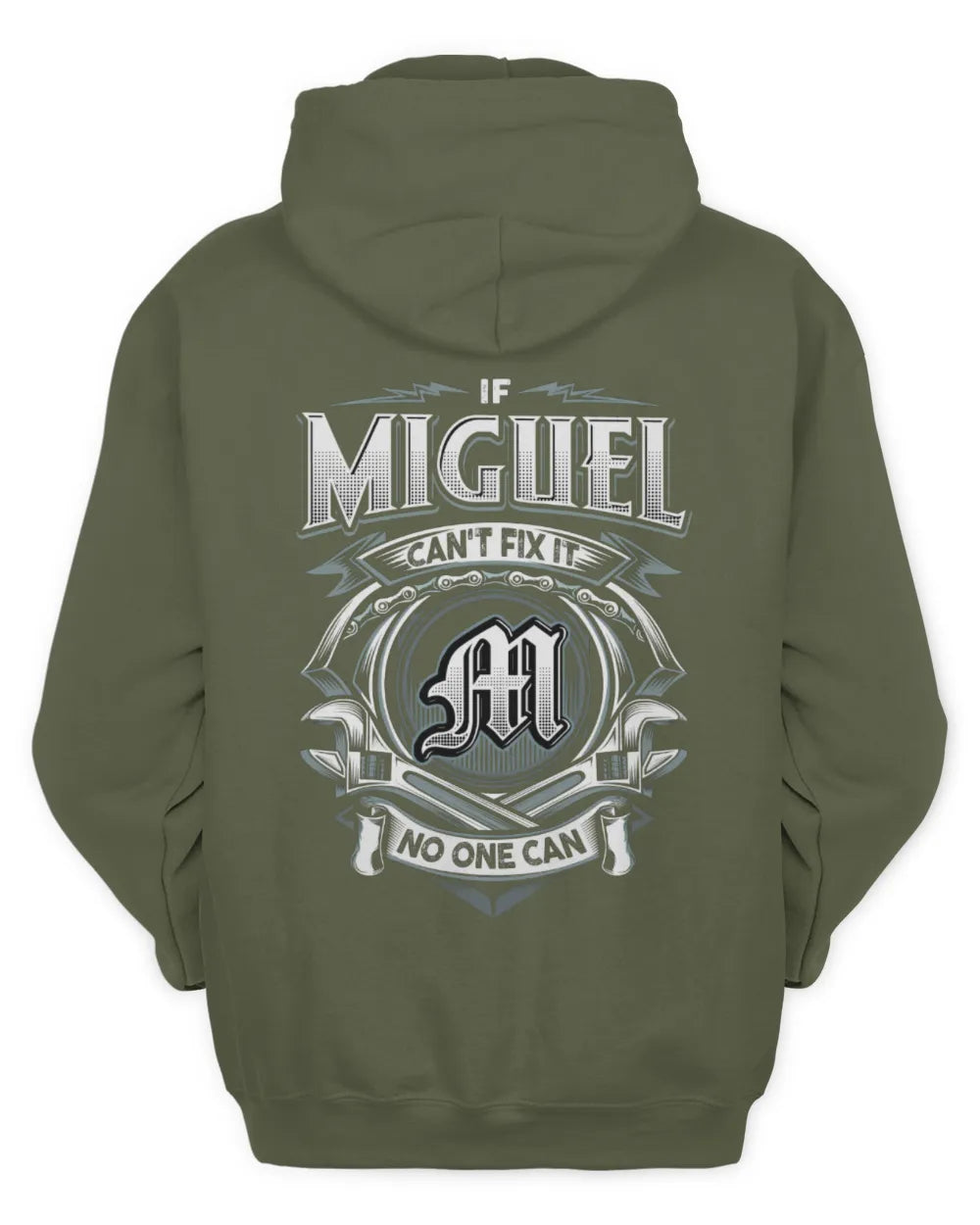 MIGUEL AP81-K4-626 - Personalized Ahmed Quote Apparel “If Ahmed Can't Fix It, No One Can” - Unisex Hoodie - Military Green