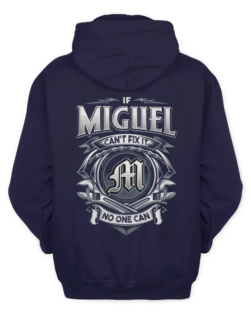 MIGUEL AP81-K4-626 - Personalized Ahmed Quote Apparel “If Ahmed Can't Fix It, No One Can” - Unisex Hoodie - Navy