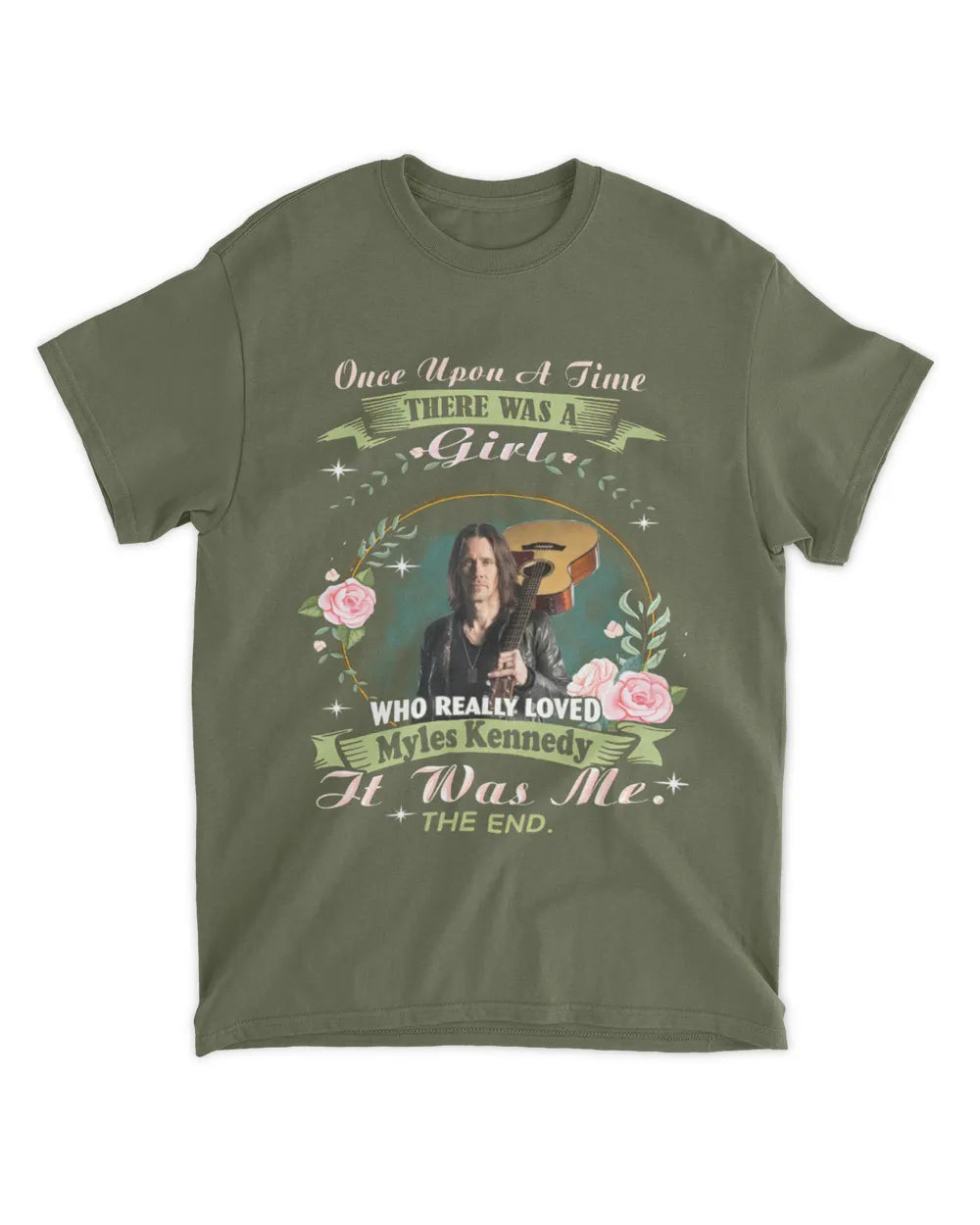 MARTINES AP62-K4-666 - Personalized Fierce Wolf Quote Apparel “If You Kick Me When I’m Down, You Better Pray I Don’t Get Up” - Unisex Standard T-Shirt - Military Green