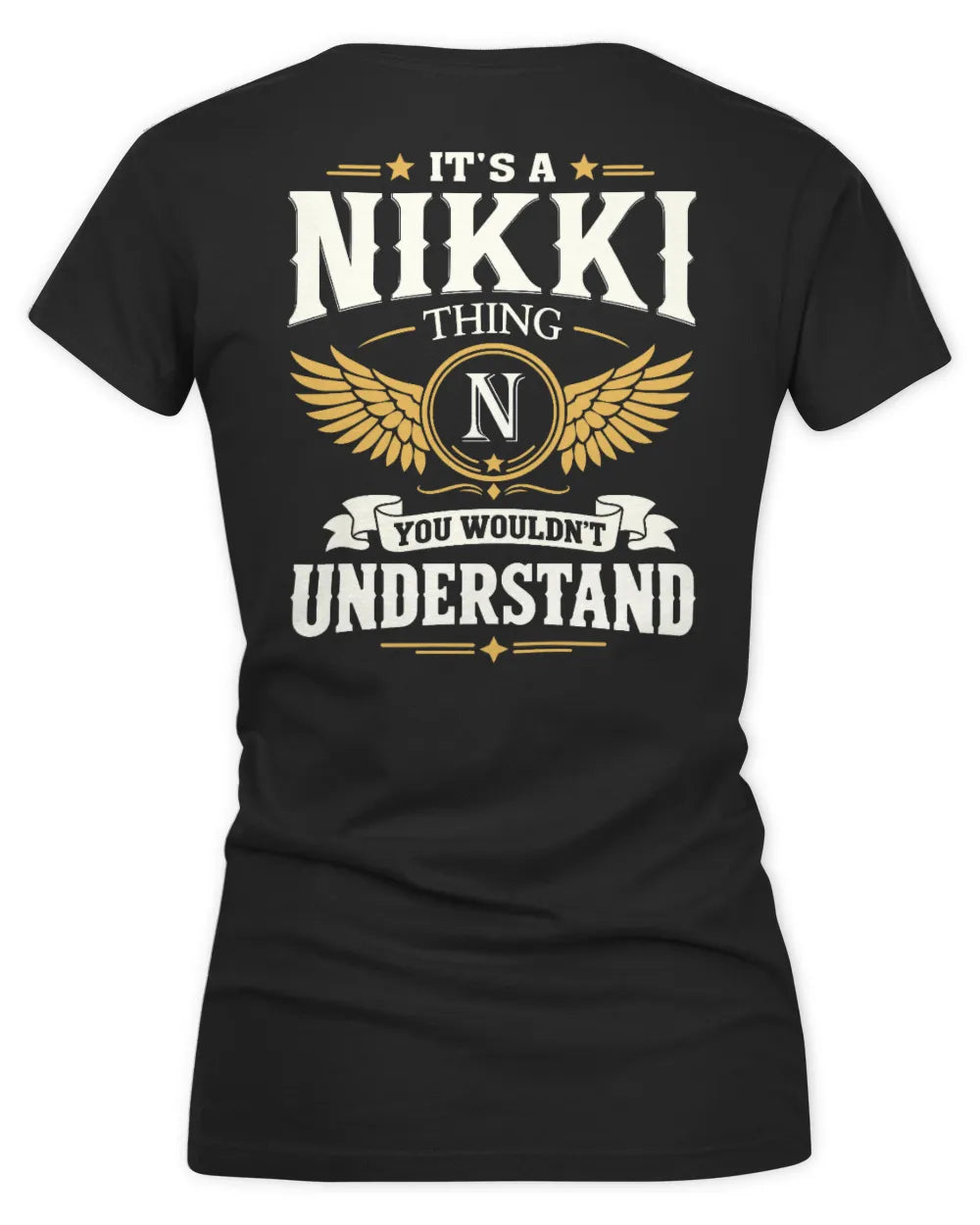 NIKKI KT06-M008 It’s a [NAME] Thing – You Wouldn’t Understand | Personalized Vintage T-Shirt - Women's V-Neck T-Shirt - Black