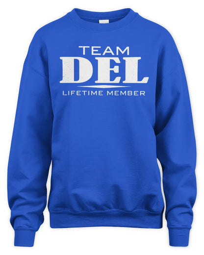 DEL BL62-K4-128 - Personalized “Team NAME Lifetime Member” - Unisex Sweatshirt - Royal