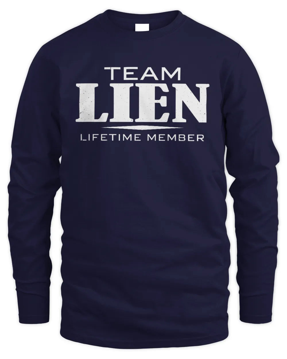 LIEN BL62-K4-128 - Personalized “Team AARON Lifetime Member” - Men's Long Sleeved T-Shirt - Navy