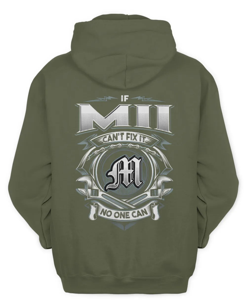 MII AP81-K4-626 - Personalized Ahmed Quote Apparel “If Ahmed Can't Fix It, No One Can” - Unisex Hoodie - Military Green