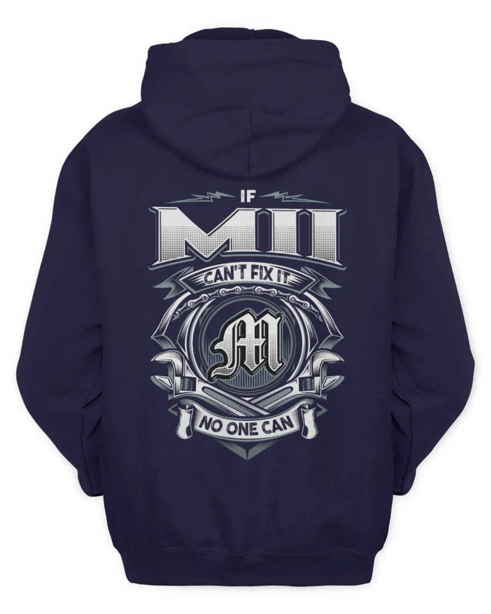 MII AP81-K4-626 - Personalized Ahmed Quote Apparel “If Ahmed Can't Fix It, No One Can” - Unisex Hoodie - Navy