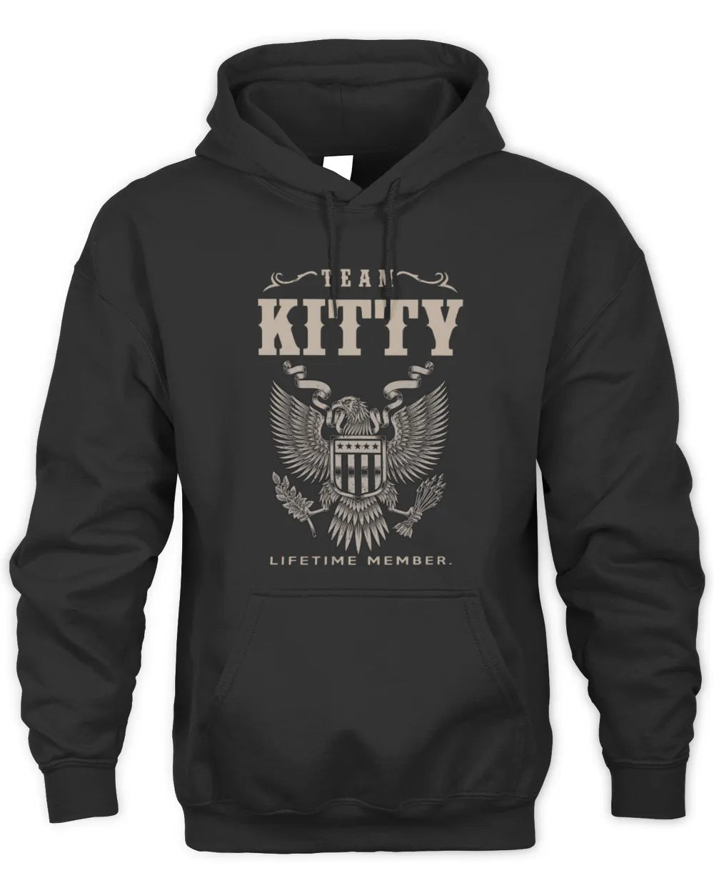 KITTY TP06-K82 – Personalized Classic Style Apparel “Team NAME Lifetime Member” - Unisex Hoodie - Black