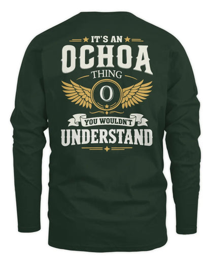 OCHOA KT06-M008 It’s a [NAME] Thing – You Wouldn’t Understand | Personalized Vintage T-Shirt - Men's Long Sleeved T-Shirt - Forest Green