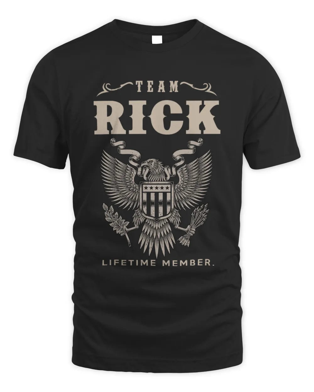 RICK TP06-K82 – Personalized Classic Style Apparel “Team NAME Lifetime Member” - Unisex Standard T-Shirt - Black