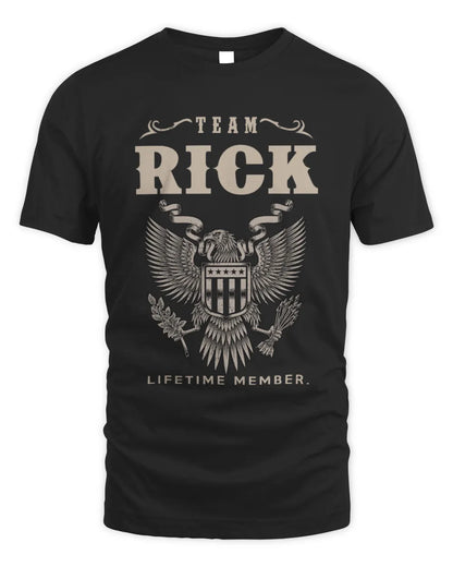 RICK TP06-K82 – Personalized Classic Style Apparel “Team NAME Lifetime Member” - Unisex Standard T-Shirt - Black