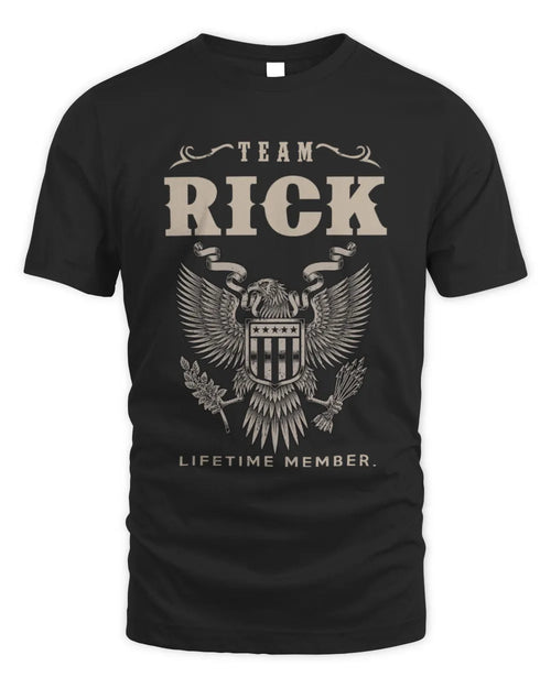 RICK TP06-K82 – Personalized Classic Style Apparel “Team NAME Lifetime Member” - Unisex Standard T-Shirt - Black