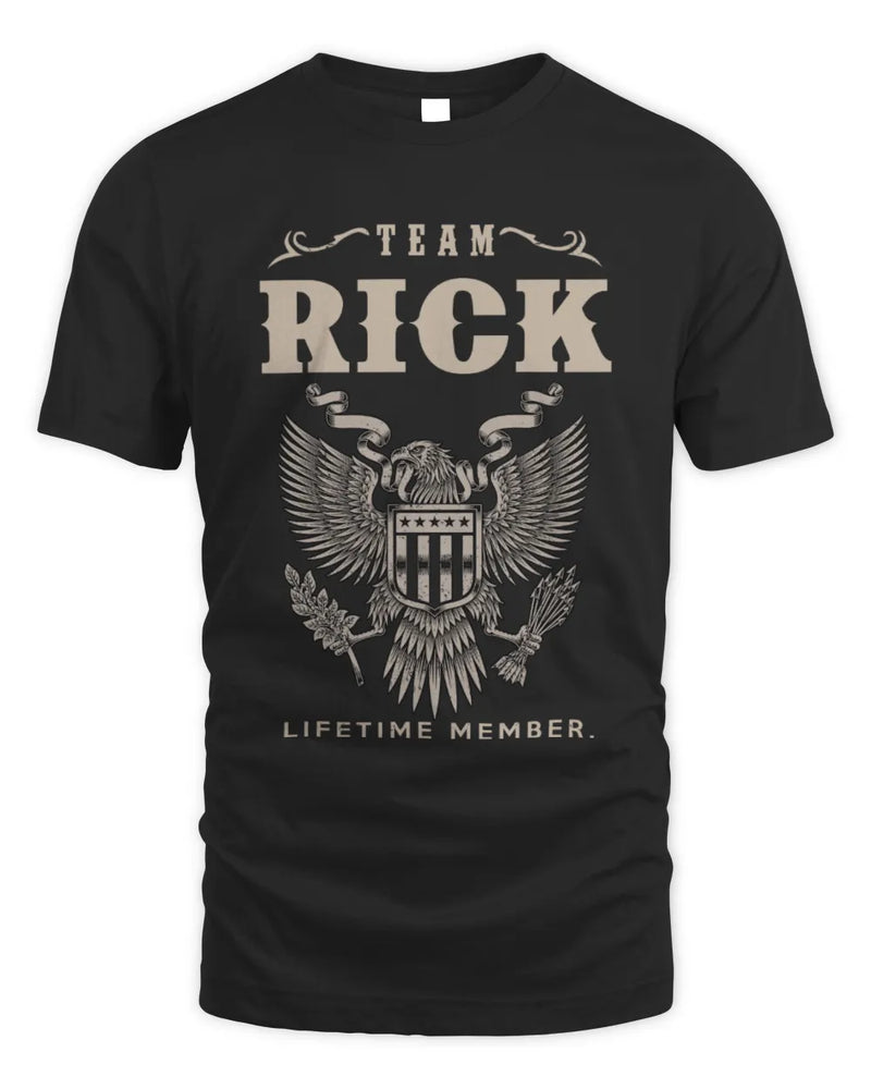 RICK TP06-K82 – Personalized Classic Style Apparel “Team NAME Lifetime Member” - Unisex Standard T-Shirt - Black