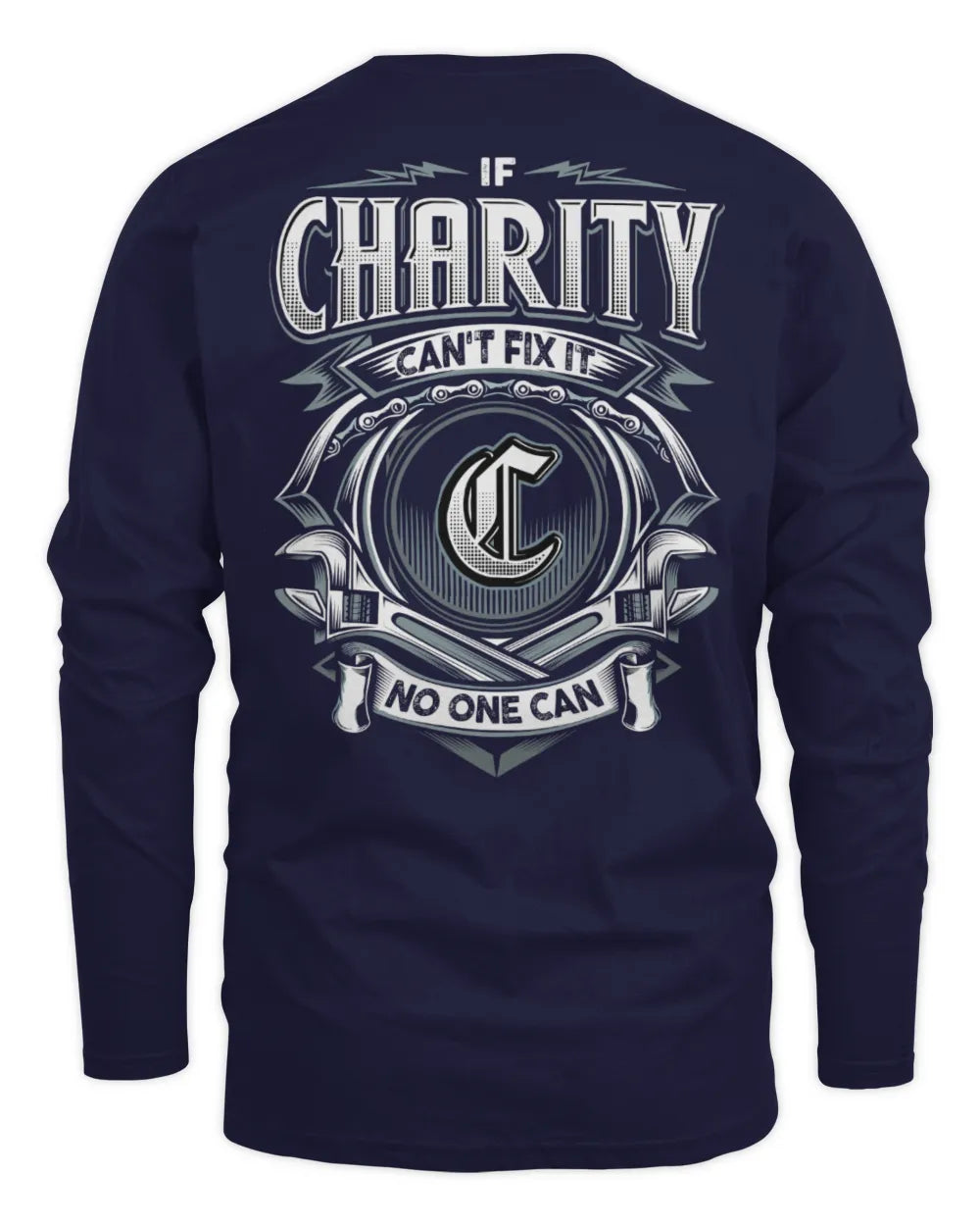 CHARITY AP81-K4-626 - Personalized Ahmed Quote Apparel “If Ahmed Can't Fix It, No One Can” - Men's Long Sleeved T-Shirt - Navy