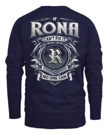 RONA AP81-K4-626 - Personalized Ahmed Quote Apparel “If Ahmed Can't Fix It, No One Can” - Men's Long Sleeved T-Shirt - Navy