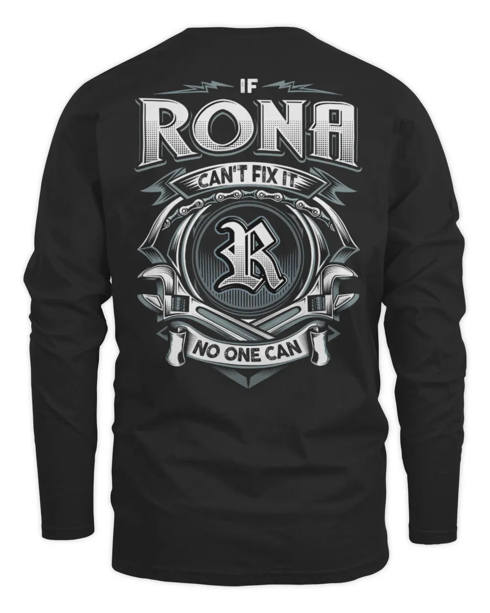 RONA AP81-K4-626 - Personalized Ahmed Quote Apparel “If Ahmed Can't Fix It, No One Can” - Men's Long Sleeved T-Shirt - Black