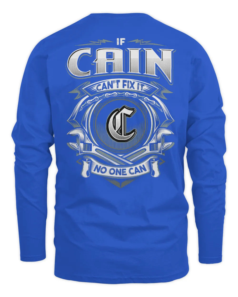 CAIN AP81-K4-626 - Personalized Ahmed Quote Apparel “If Ahmed Can't Fix It, No One Can” - Men's Long Sleeved T-Shirt - Royal
