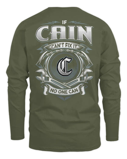 CAIN AP81-K4-626 - Personalized Ahmed Quote Apparel “If Ahmed Can't Fix It, No One Can” - Men's Long Sleeved T-Shirt - Military Green