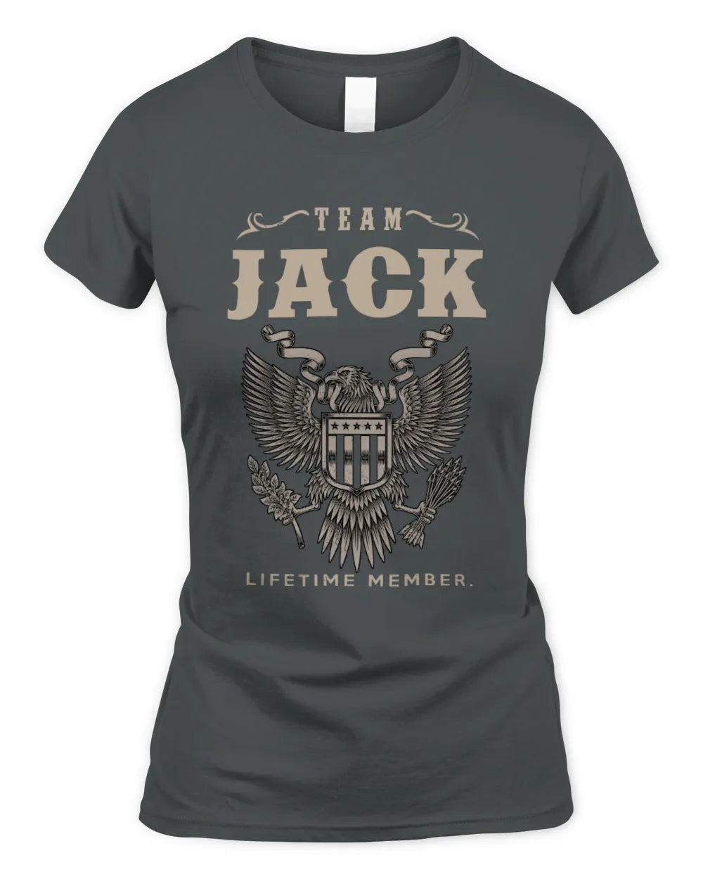 JACK TP06-K82 – Personalized Classic Style Apparel “Team NAME Lifetime Member” - Women's Standard T-Shirt - Charcoal