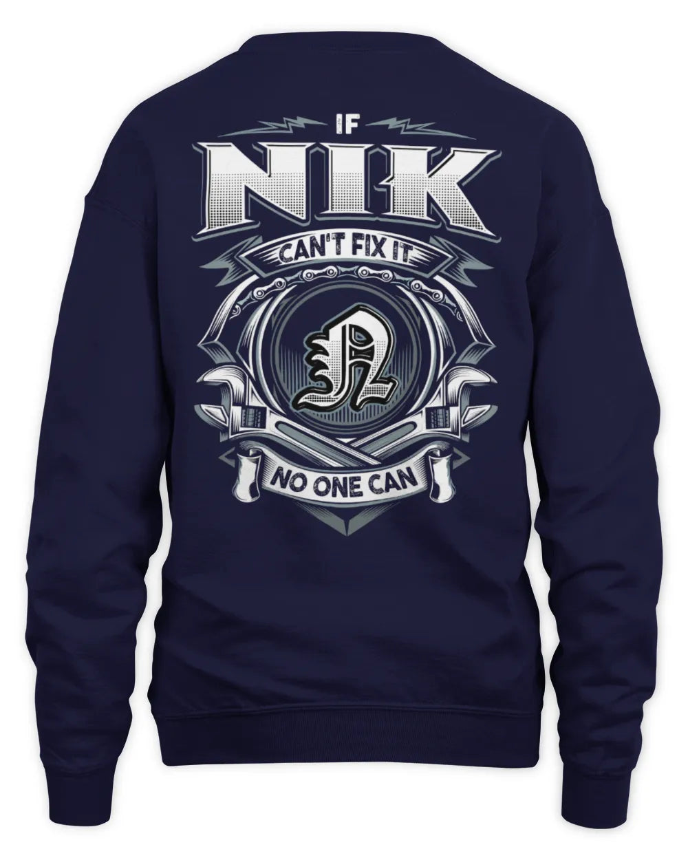 NIK AP81-K4-626 - Personalized Ahmed Quote Apparel “If Ahmed Can't Fix It, No One Can” - Unisex Sweatshirt - Navy