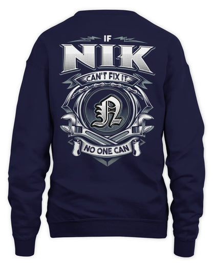 NIK AP81-K4-626 - Personalized Ahmed Quote Apparel “If Ahmed Can't Fix It, No One Can” - Unisex Sweatshirt - Navy