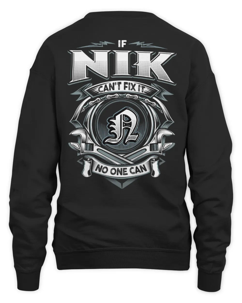 NIK AP81-K4-626 - Personalized Ahmed Quote Apparel “If Ahmed Can't Fix It, No One Can” - Unisex Sweatshirt - Black