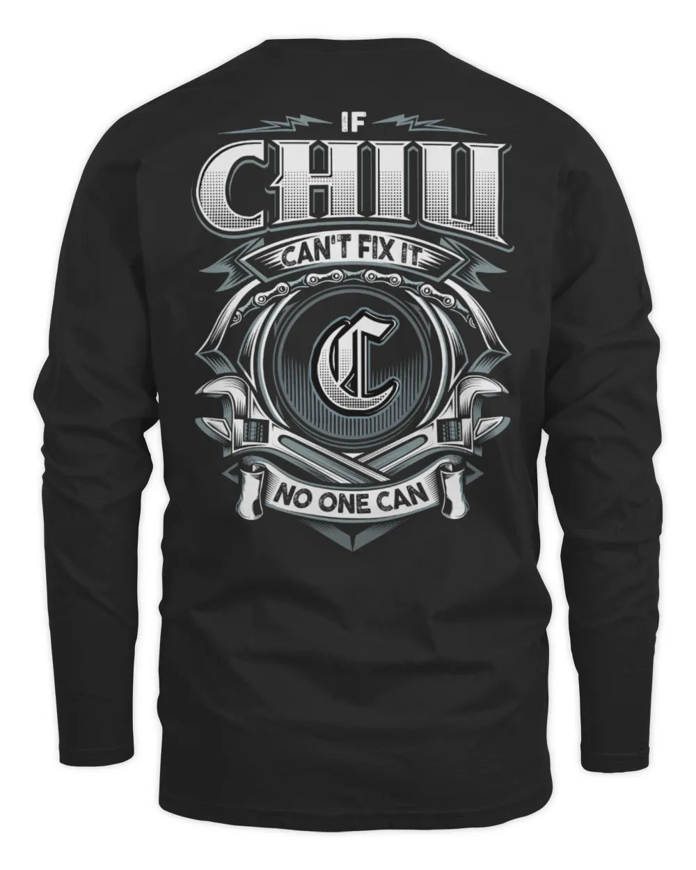 CHIU AP81-K4-626 - Personalized Ahmed Quote Apparel “If Ahmed Can't Fix It, No One Can” - Men's Long Sleeved T-Shirt - Black