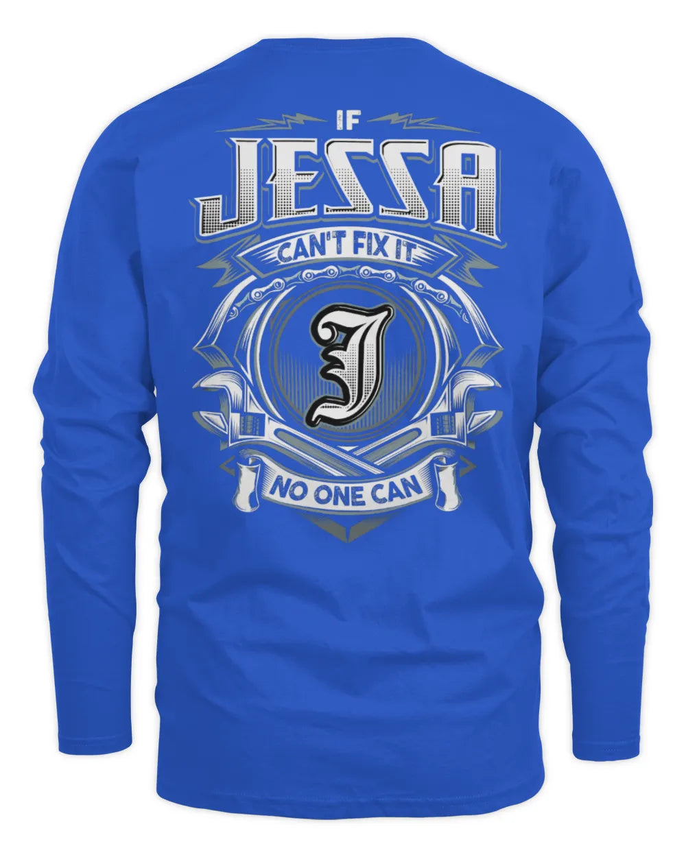 JESSA AP81-K4-626 - Personalized Ahmed Quote Apparel “If Ahmed Can't Fix It, No One Can” - Men's Long Sleeved T-Shirt - Royal