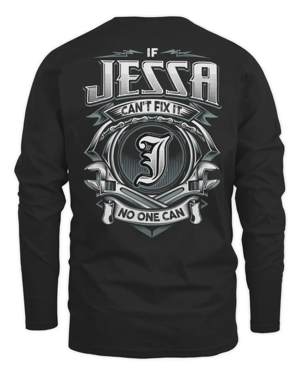 JESSA AP81-K4-626 - Personalized Ahmed Quote Apparel “If Ahmed Can't Fix It, No One Can” - Men's Long Sleeved T-Shirt - Black