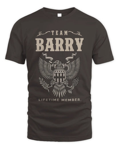BARRY TP06-K82 – Personalized Classic Style Apparel “Team NAME Lifetime Member” - Unisex Standard T-Shirt - Dark Chocolate