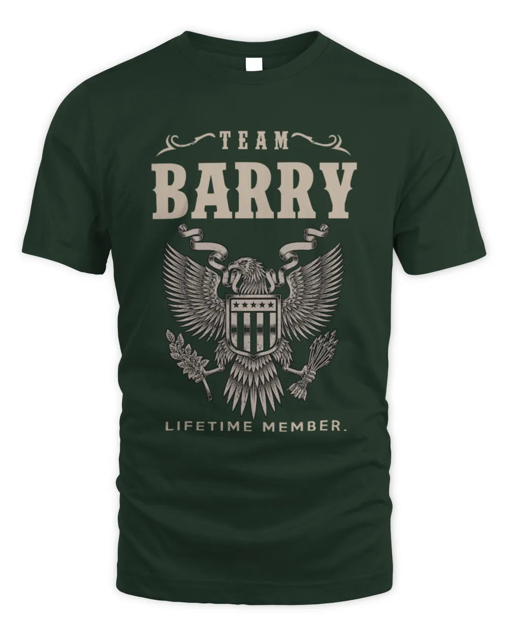 BARRY TP06-K82 – Personalized Classic Style Apparel “Team NAME Lifetime Member” - Unisex Standard T-Shirt - Forest Green
